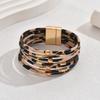 Шарм Леопард Кожаные Браслеты Богемный Стиль Магнитный Браслет Винтажные Многослойные Браслеты Женские