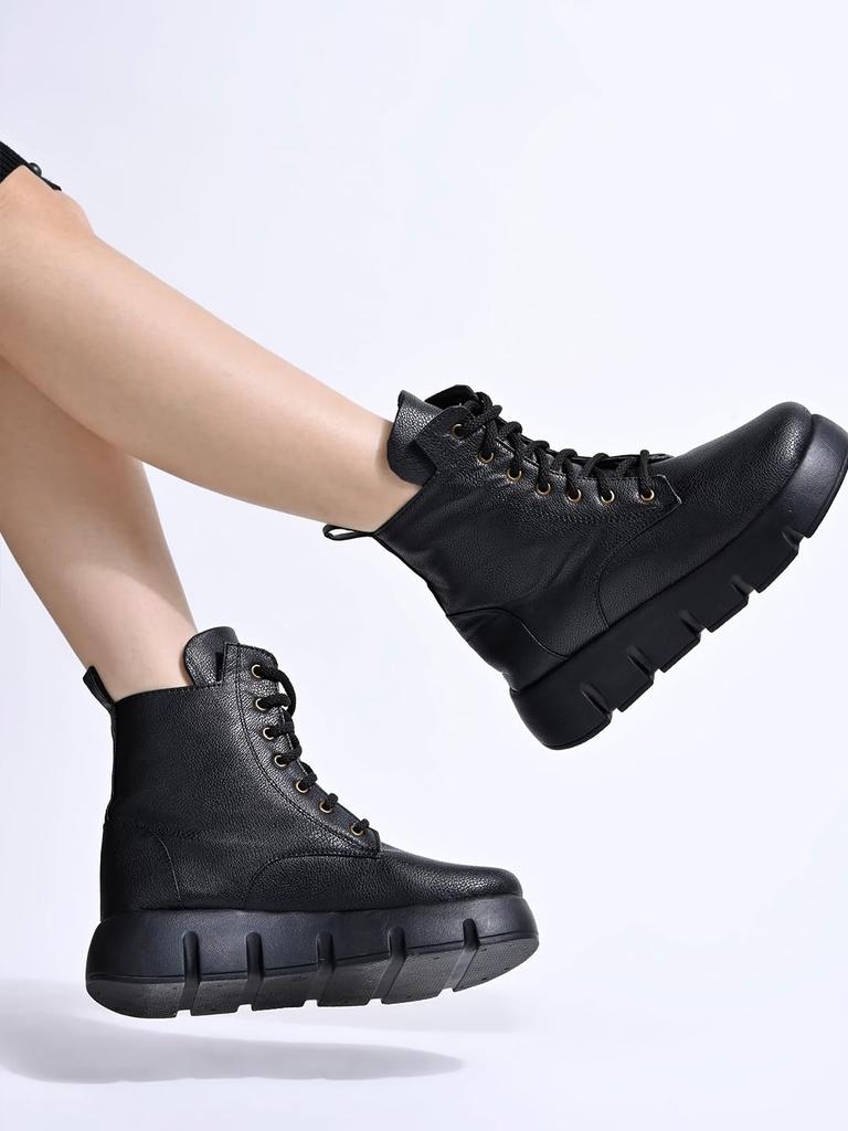 Shoetopia Женские короткие ботильоны на массивном каблуке с нескользящей подошвой, удобные модные ботильоны на щиколотку | Мягкая амортизирующая подошва | Для повседневной носки, вечеринок и зимы