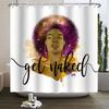 African American Woman Shower Curtain Sexy Black Girl Lady Inspirational Queen Abstract Boho Waterproof Bathroom Shower Curtain