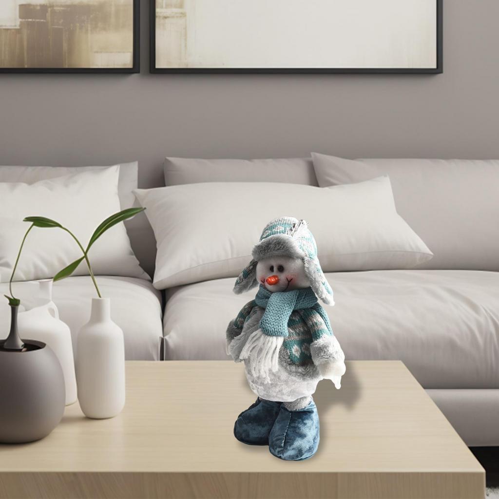 Рождественская синяя тканевая телескопическая кукла Санта Клаус Снеговик Лось Рождественское украшение