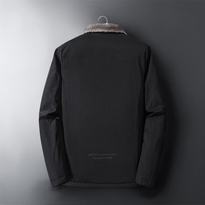 Winter Cotton-padded Jacket for Men, Middle-aged and Aged Lamb Velvet Coat, Plus Velvet and Thickened Cotton-padded Jacket