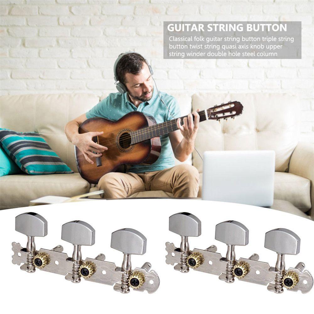 String Knob Folk Guitar Accessories Machine Heads Tuners L R Triplet Bass Guitar Tuning Pegs