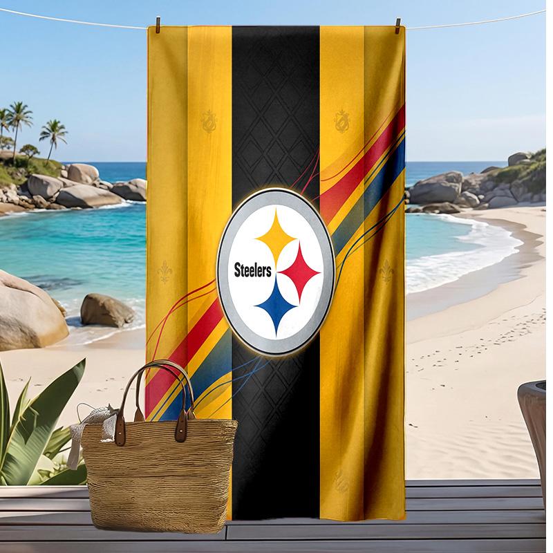 Pittsburgh Steelers Print Beach Towel Soft Portable Quick?dry Towel For Pool Summer Vacation Outdoor Sport