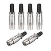 Uxcell 3 Pin XLR Female Connector Adapter Microphone Audio Socket Microphone Plug Zinc Alloy Silver Pack of 6