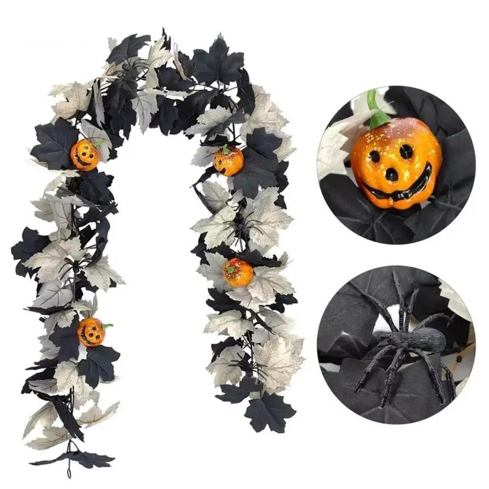 Realistic Artificial Maple Leaf Garland Plastic Artificial Hanging Vine Garland Front Door Decor