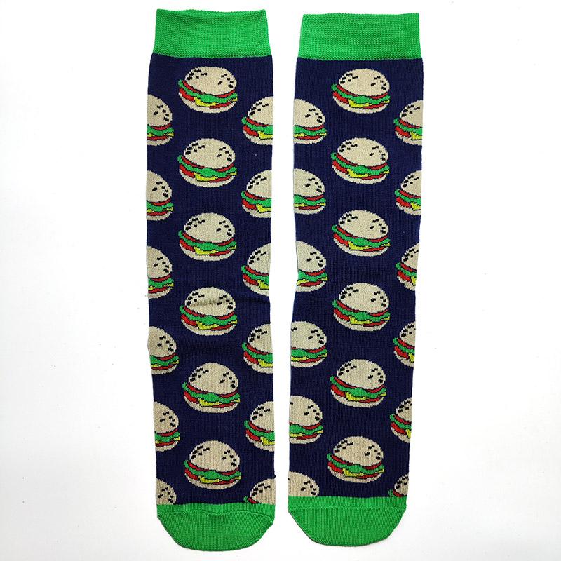 Мужские носки с буквами, полосками, звездами, богиней свободы, узором орла, парные носки для гурманов, бургеров, сэндвичей, пиццы, забавные хлопковые носки