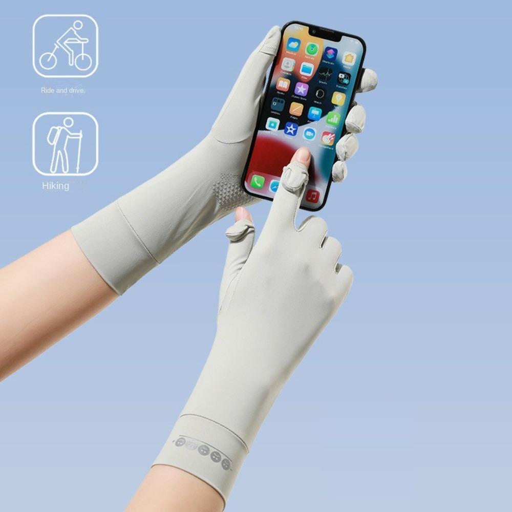 Перчатки из ледяного шелка с сенсорным экраном, перчатки с откидным пальцем для езды, вождения, новые варежки для вождения, для езды на велосипеде