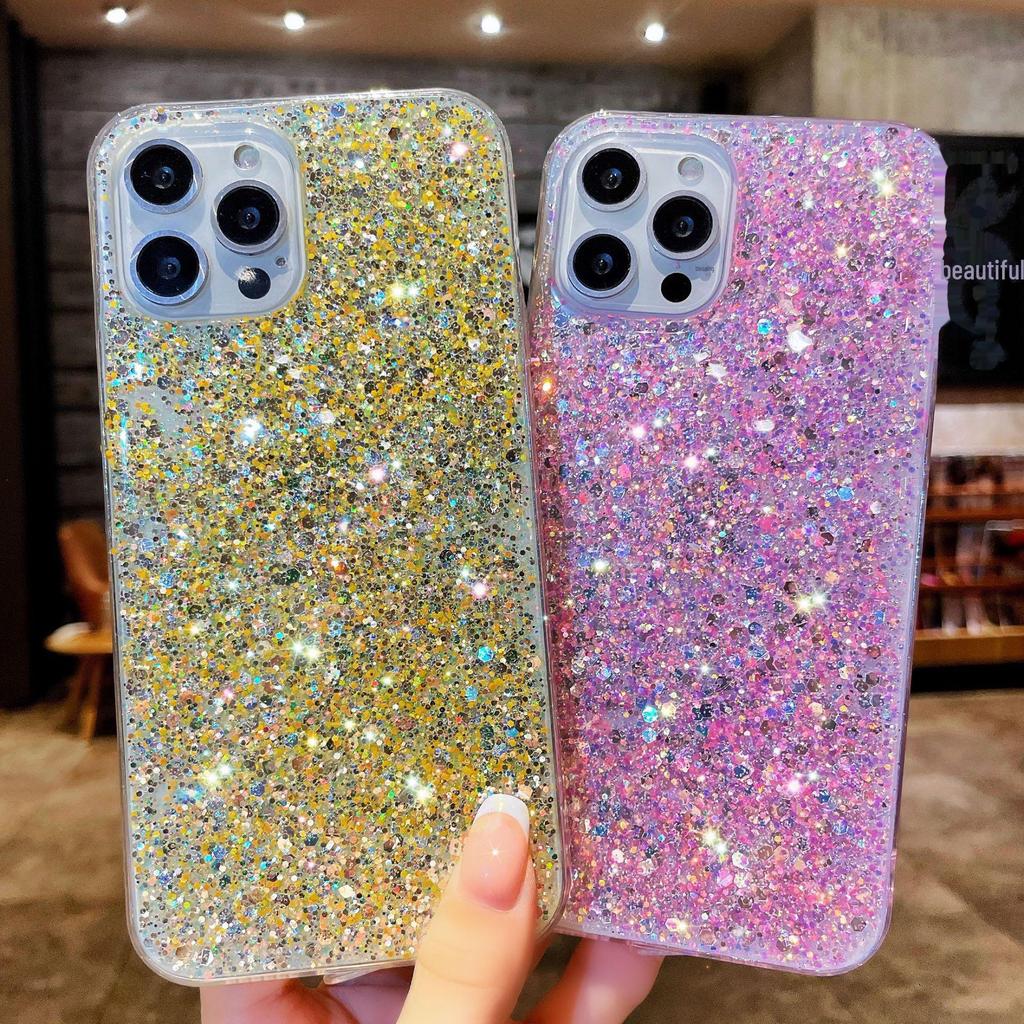 Силиконовый чехол для телефона Apple 13Pro Max, 12, 11, 6S, X, 8 — полный комплект Soft Shell с блестками и защитой от падений.