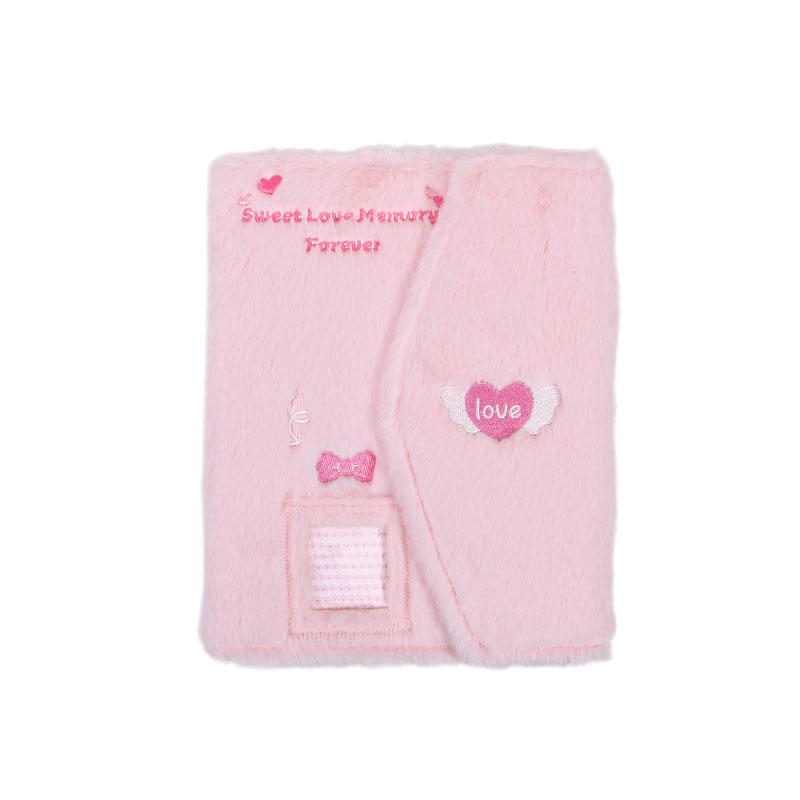 Милый вышитый плюшевый фотоальбом-держатель для карточек, трехдюймовая маленькая папка для хранения карточек без внутренних страниц