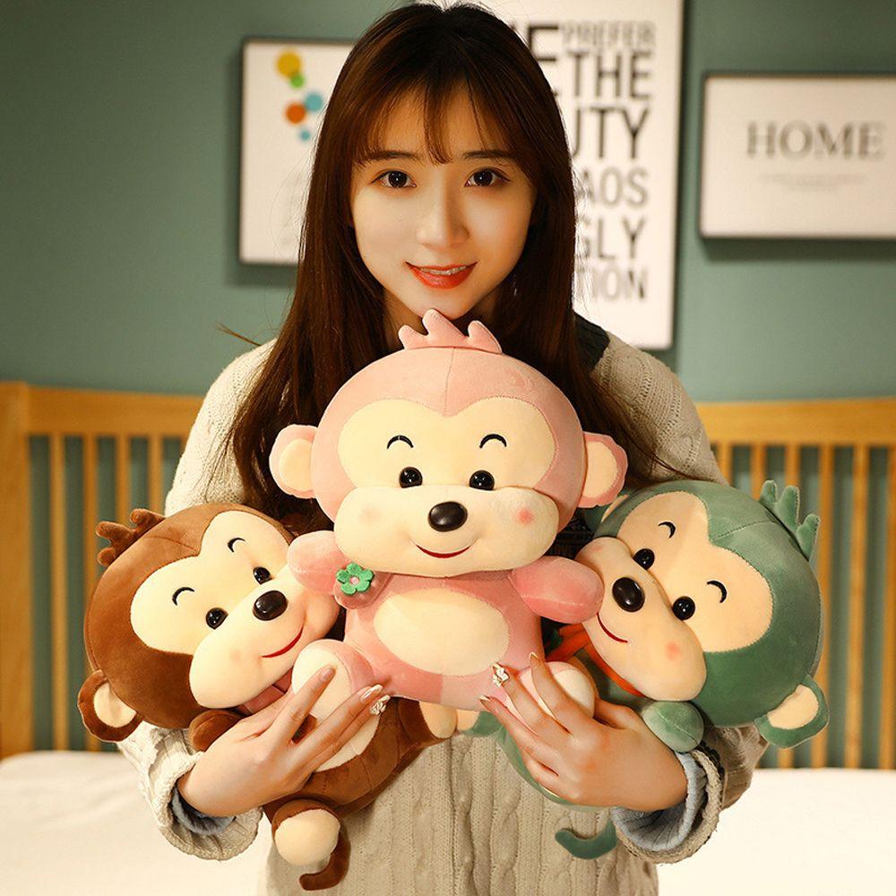 Sofa Cushion Accompany Toy Cartoon Stuffed Toy Monkey Plush Toy Plush Doll Scarf Monkey Plush Toy