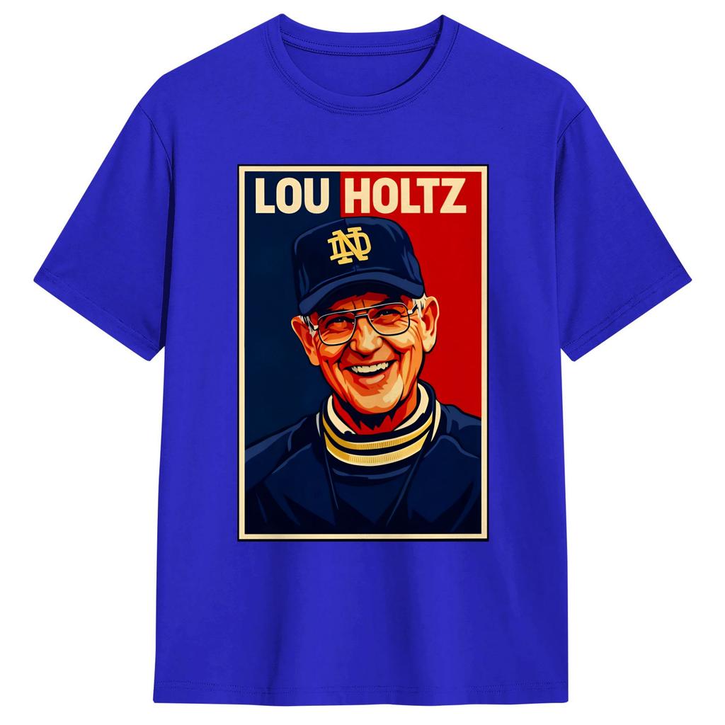 Unisex Lou Holtz Retro Style T Shirts Cotton Clothes Casual Short Sleeve Crew Neck Tee Shirt Summer TShirts