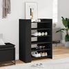 VidaXL Shoe Cabinet Black 74.5x37.5x100 Cm Engineered Wood, Shoe Storage, Storage Cabinet of 848431