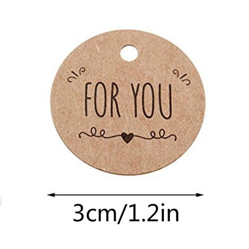 100Pcs Kraft Paper Hang Tag For You Pattern Label For Gift Tagging Package Decor