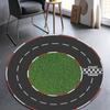 1pc Fun Racing Circular Track Pattern Round Rug, Non-slip Floor Mat for Living Room, Bedroom, Bathroom, Holiday Home Decoration