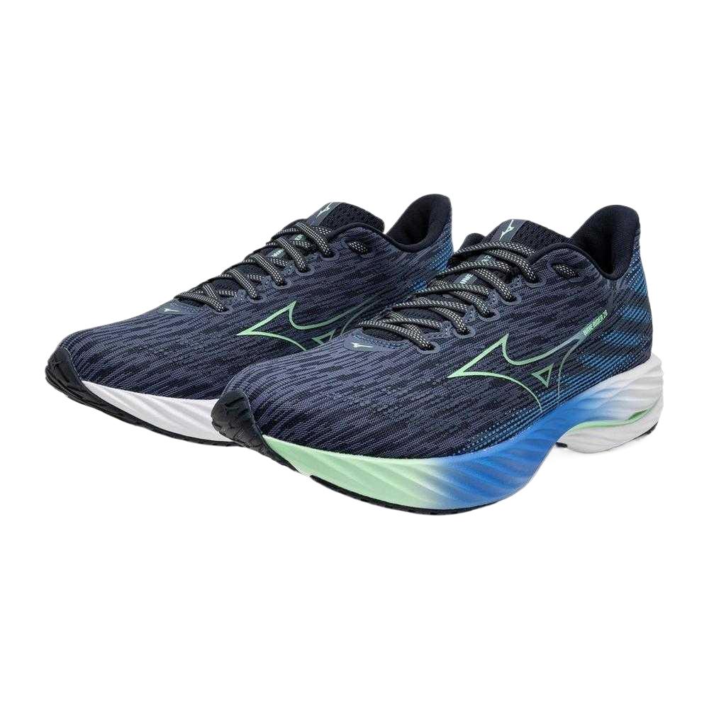 Mizuno Wave Rider 28 Модные Нескользящие Кроссовки для Бега с Низким Верхом Мужские кроссовки Vintage-Indigo 411456-8Z4S,J1GC240351