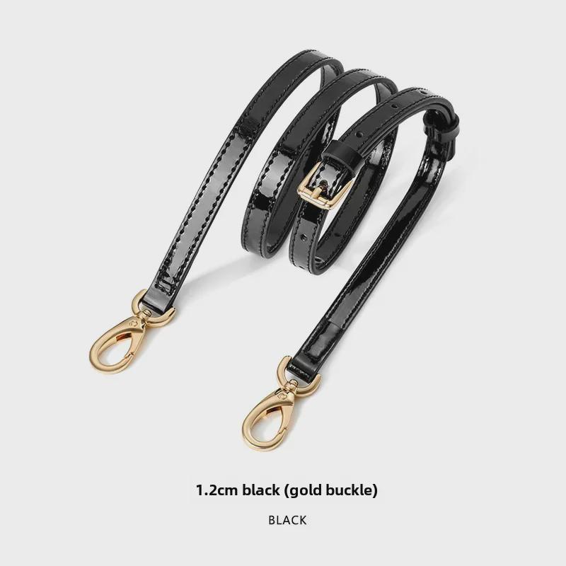 MHS-A-25 Черная блестящая лакированная сумка через плечо с регулируемым ремнем и пряжкой-шпилькой