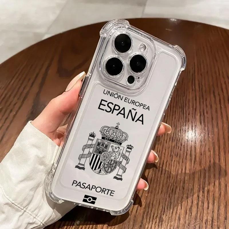 Spain LOGO Passport Phone Case For Samsung Galaxy A57 A56 A36 A37 A55 A54 A52 A35 A34 A17 A16 A15 A07 57 A06 5G Soft Clear Cover