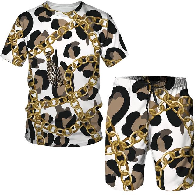 Винтажный узор с 3D принтом для мужчин, летние футболки с короткими рукавами + шорты, комплект из 2 предметов, наряд для пары, стильный хипстерский уличный костюм