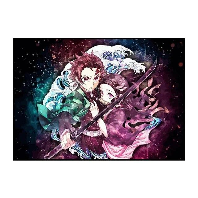 Убийца Демонов, украшение, картина, фреска, постер с персонажами аниме, холст, картина и настенные художественные принты для детской комнаты, современный домашний декор, без рамки