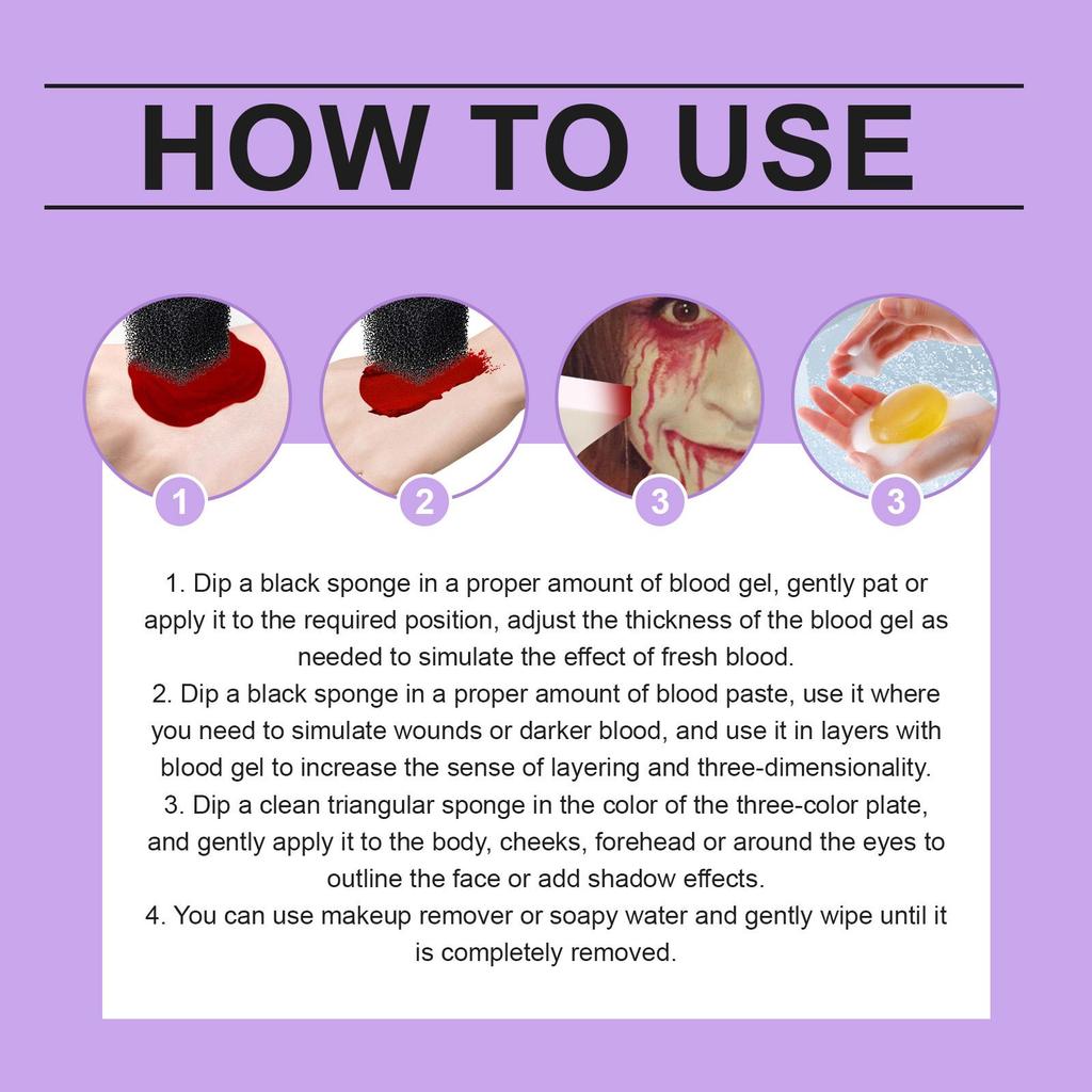 EELHOPE Косметический набор вампира и набор для грима спецэффектов синяков и искусственная кровь для фестиваля Хэллоуина и маскарадной вечеринки