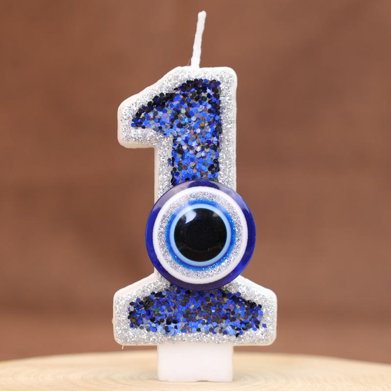 Цифровая свеча для торта на день рождения, украшение для вечеринки, ручная работа, сделай сам, цифровая свеча, дьявольский глаз