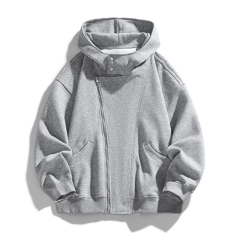 Минималистичная толстовка с капюшоном на молнии для мужчин и женщин 2026 Весенне-осенняя куртка Кардиган Свободная Тяжелая куртка Дышащая Рабочая Повседневная куртка