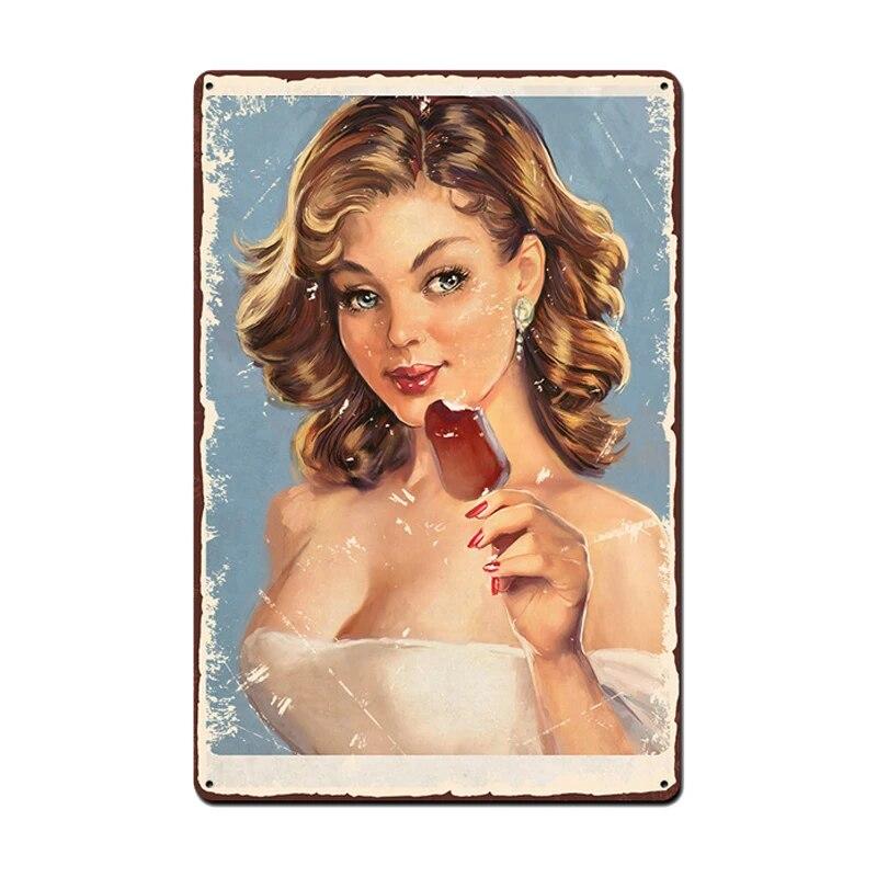 Ice Cream Vintage Metal Poster Retro Chocolate Matcha Cupcake Tin Signs Plaques Wall Decor for Cafe Coffee Shop Club Restaurant