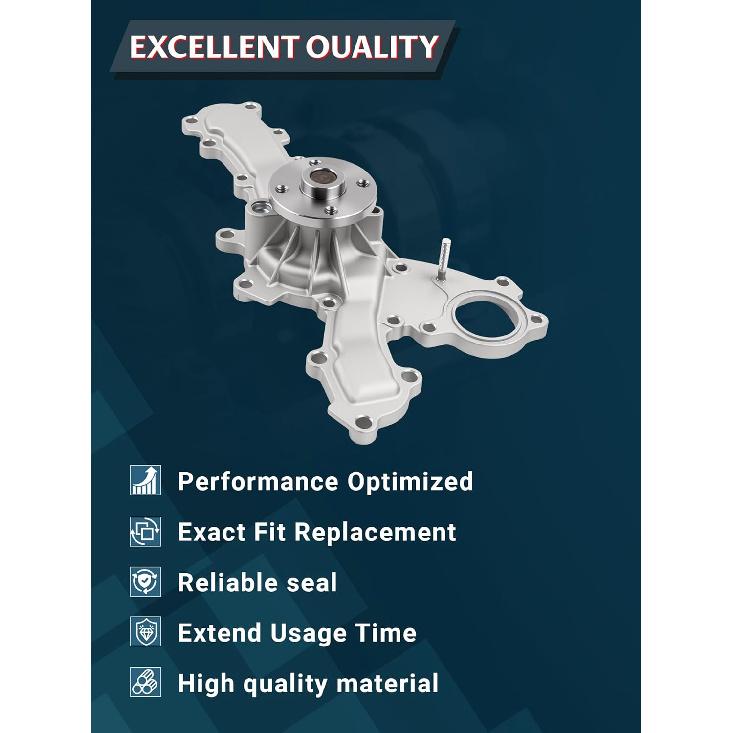 AW6047 Water Pump with Gasket Fit for 2006-2018 Avalon, Camry Highlander RAV4 Sienna Venza,ES350 RX350, RX450h V6 3.5L WPT803 1610009440