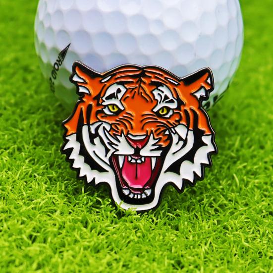 Маркер для мячей для гольфа Tiger с зажимом для шляпы, магнитный металлический маркер для мячей для гольфа, зажим для шляпы, аксессуар для гольфа для мужчин и женщин