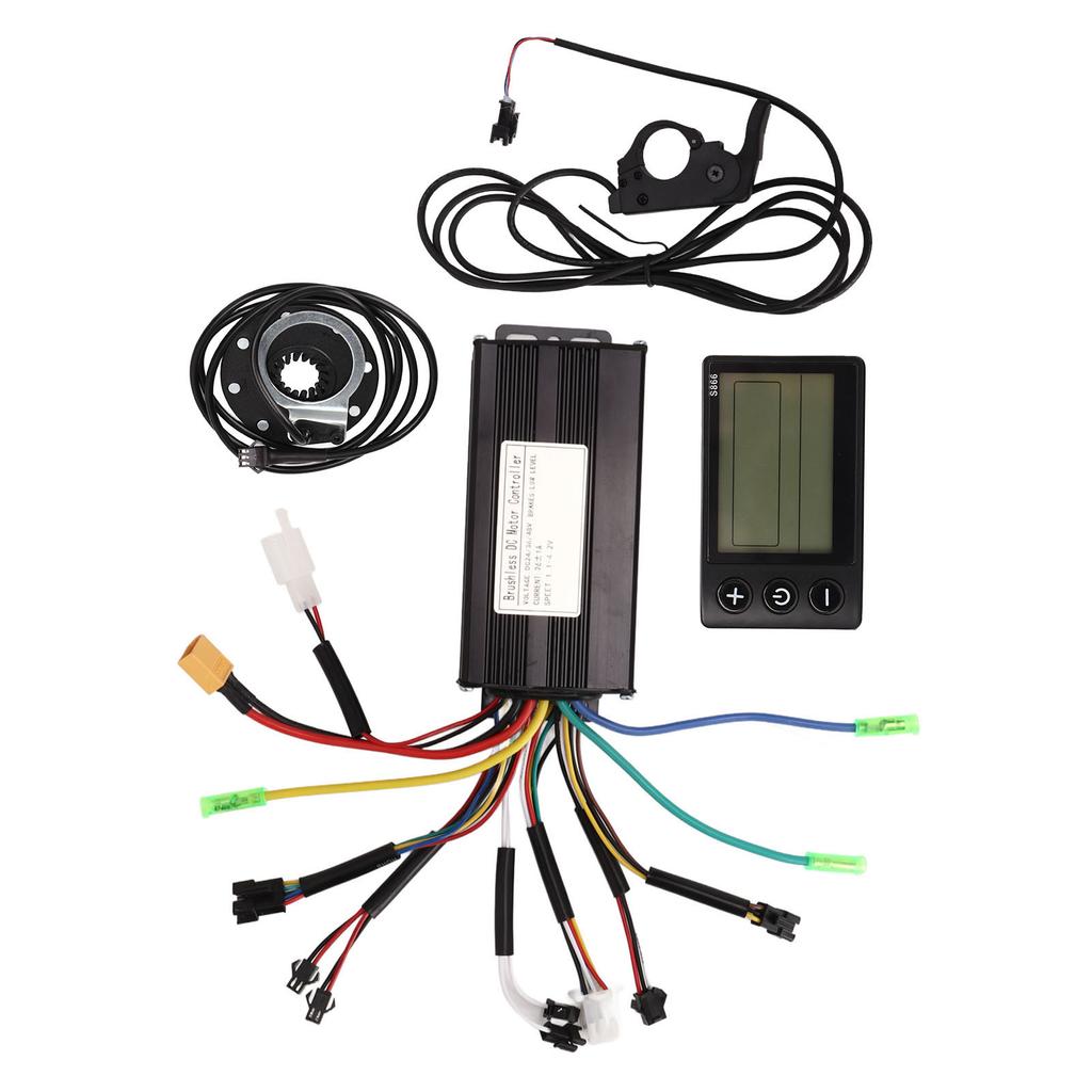 Комплект для переоборудования электровелосипеда 3 режима Синусоидальный контроллер 9 трубок 8 магнитных датчиков помощи при педалировании Комплект 24 В 36 В 48 В