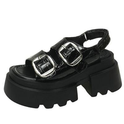 Модные новые панк-сандалии на толстой подошве, женские римские сандалии с открытым носком, повседневные пляжные тапочки, летние сандалии на платформе