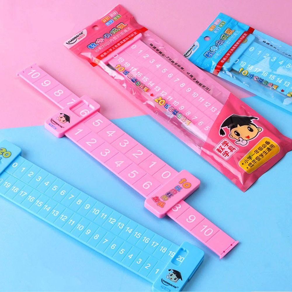 Pink/Blue Math Decomposition Ruler Plastic Addition Ruler Subtraction Ruler  School Supplies
