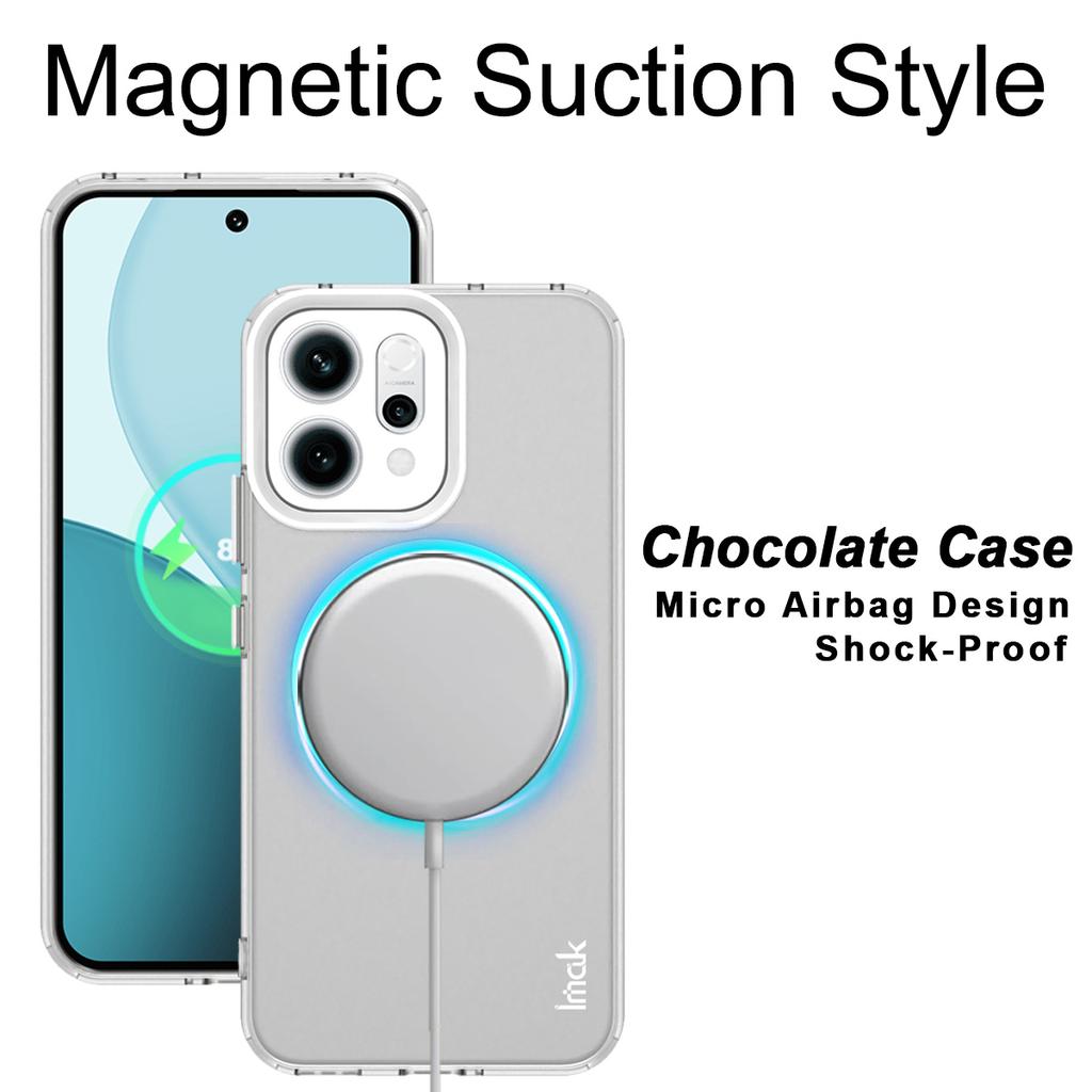 Для Oppo Reno14 5G (Глобальный) Чехол, совместимый с MagSafe, защитная задняя крышка для телефона из ПК+ТПУ