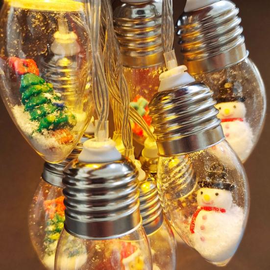 Рождественские светодиодные гирлянды с цветными снежинками для украшения дома