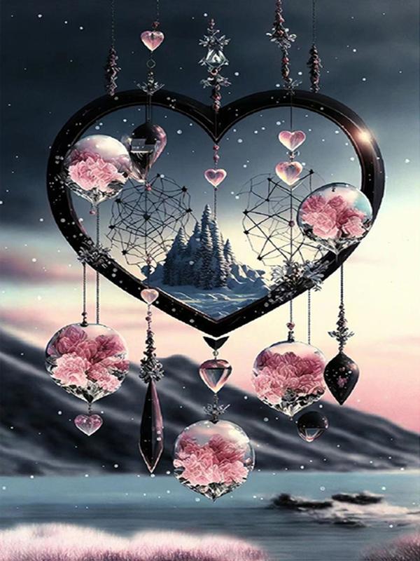 Пейзаж в колокольчиках ветра Личность DIY Полная дрель Алмазная декоративная картина