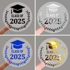 120 шт. наклейки для выпускного класса 2025 г. Золотая фольга металлические этикетки для выпускного вечеринки принадлежности для выпускных колпачков конвертов подарочные пакеты