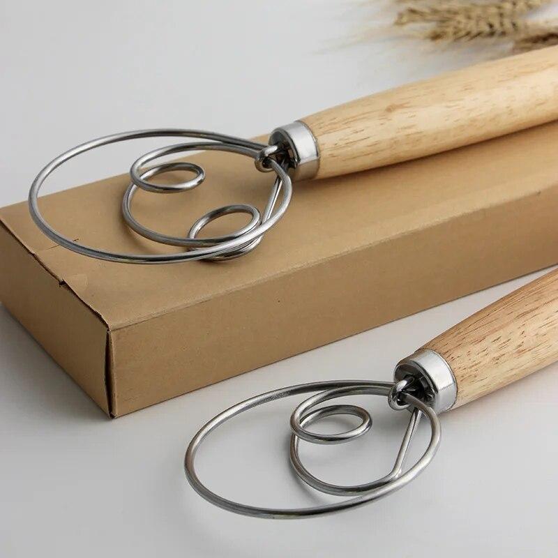 Креативный новый блендер из нержавеющей стали для DIY, хлеба, теста, формы для выпечки, венчик для теста, взбивания яиц, миксер, инструмент, дубовая деревянная ручка