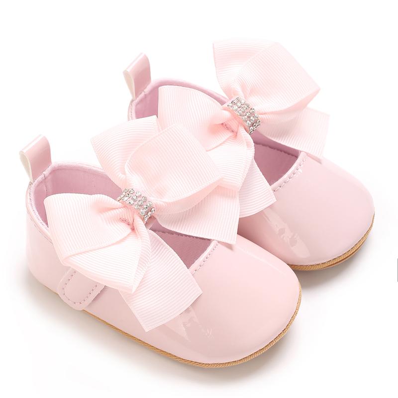 Cute Princess Baby Shoes Spring and Autumn Edition Butterfly Bow Decoration PU Soft Bottom Suitable for 0-1 Year Old Baby