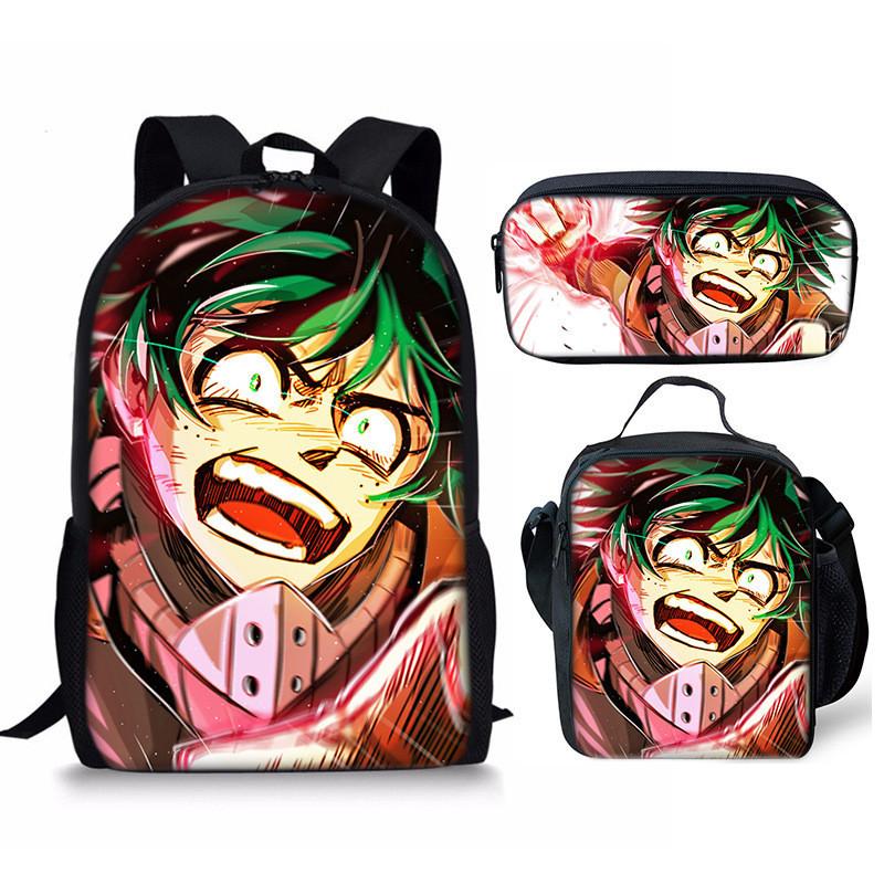 My Hero Academia Student Pack With Polyester Lining And Anime Cartoon Design For Teens