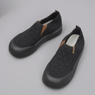 Туфли женские 2025 весна новые повседневные одинарные туфли дышащие, нескользящие и износостойкие на толстой подошве женские туфли на один педаль туфли для мамы