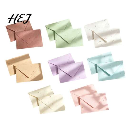 Thick Paper Envelopes for Invitations 10PCS Petal Art Envelopes, Real Floral Texture Design, Western Style Decorative Stationery Love Letters