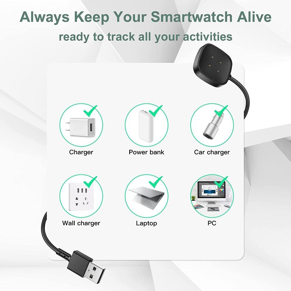 2pcs Wireless Charger For Fitbit Sense 1 2 /Versa 3 4 USB Fast Charging Dock US