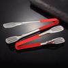 304 Stainless Steel High-Temp Resistant Food Tongs with Anti-Scald Red Rubber Handle