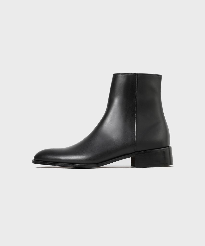 Firenze Atelier Hidden Zipper Detail Slim Toe Ankle Boots 3343 [Black Fg]