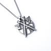 Fashion Titanium Steel Double Snake Pendant Trendy Male Personality Double Snake Wrap Necklace Men