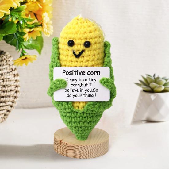Позитивная кукла-картошка, ручная работа, эмоциональная поддержка, вязаная крючком игрушка с поощрительной открыткой, мягкая