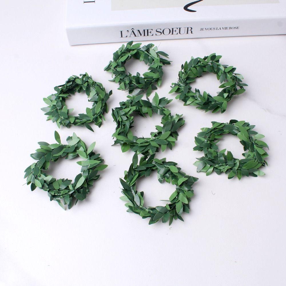 10pcs Natural Woven Handmade Napkin Ring Plastic Table Decoration  Farmhouse