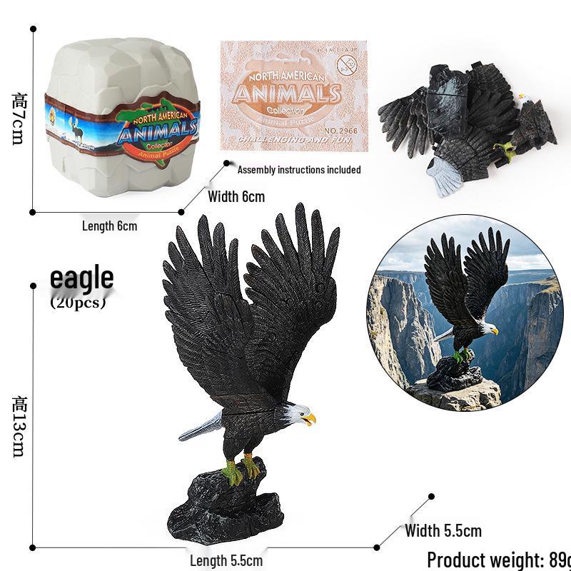4D Stereo DIY Animal Model Kit: Eagle, Scorpion, Gecko, Rattlesnake, Spider, Lizard, Squirrel, Hedgehog