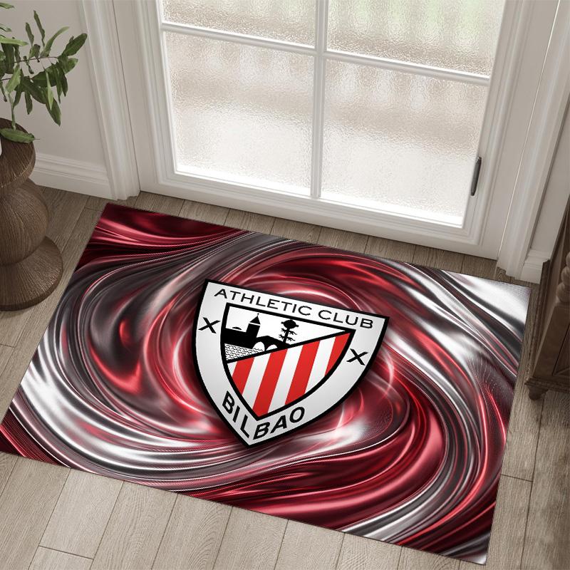 Athletic Bilbao Football Design Crystal Velvet Carpet Cozy Non?Slip Printed Rug For Bedroom Living Room Entrance