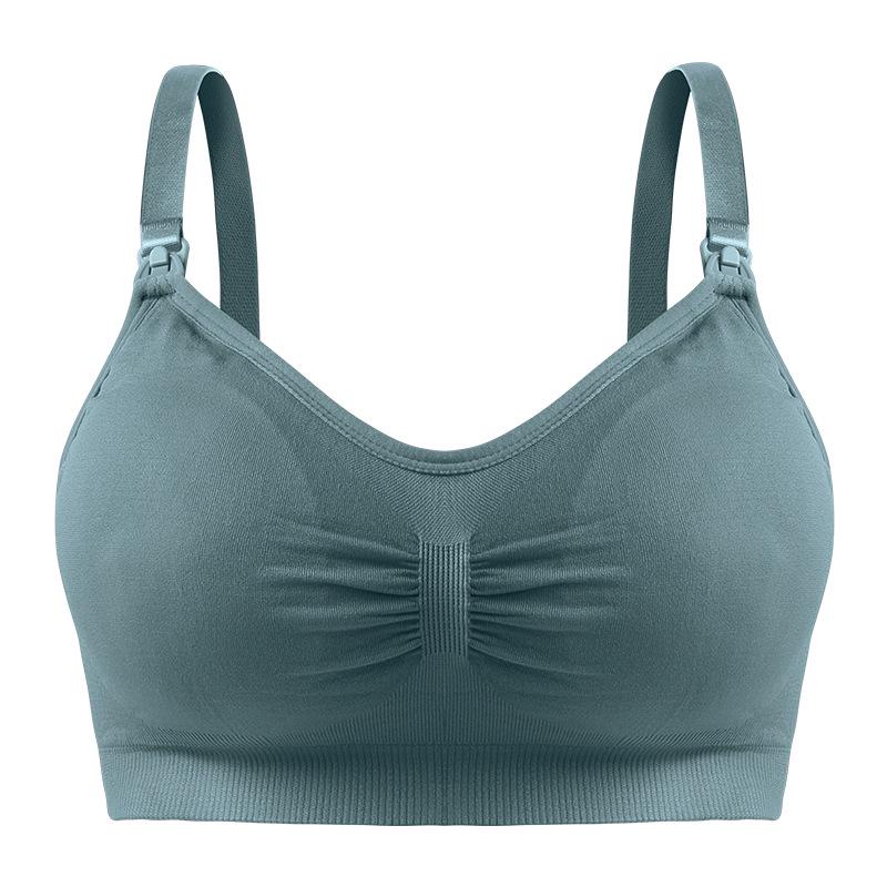Plus Size Wireless Front-Closure Maternity Nursing Bra with Adjustable Anti-Leakage Support